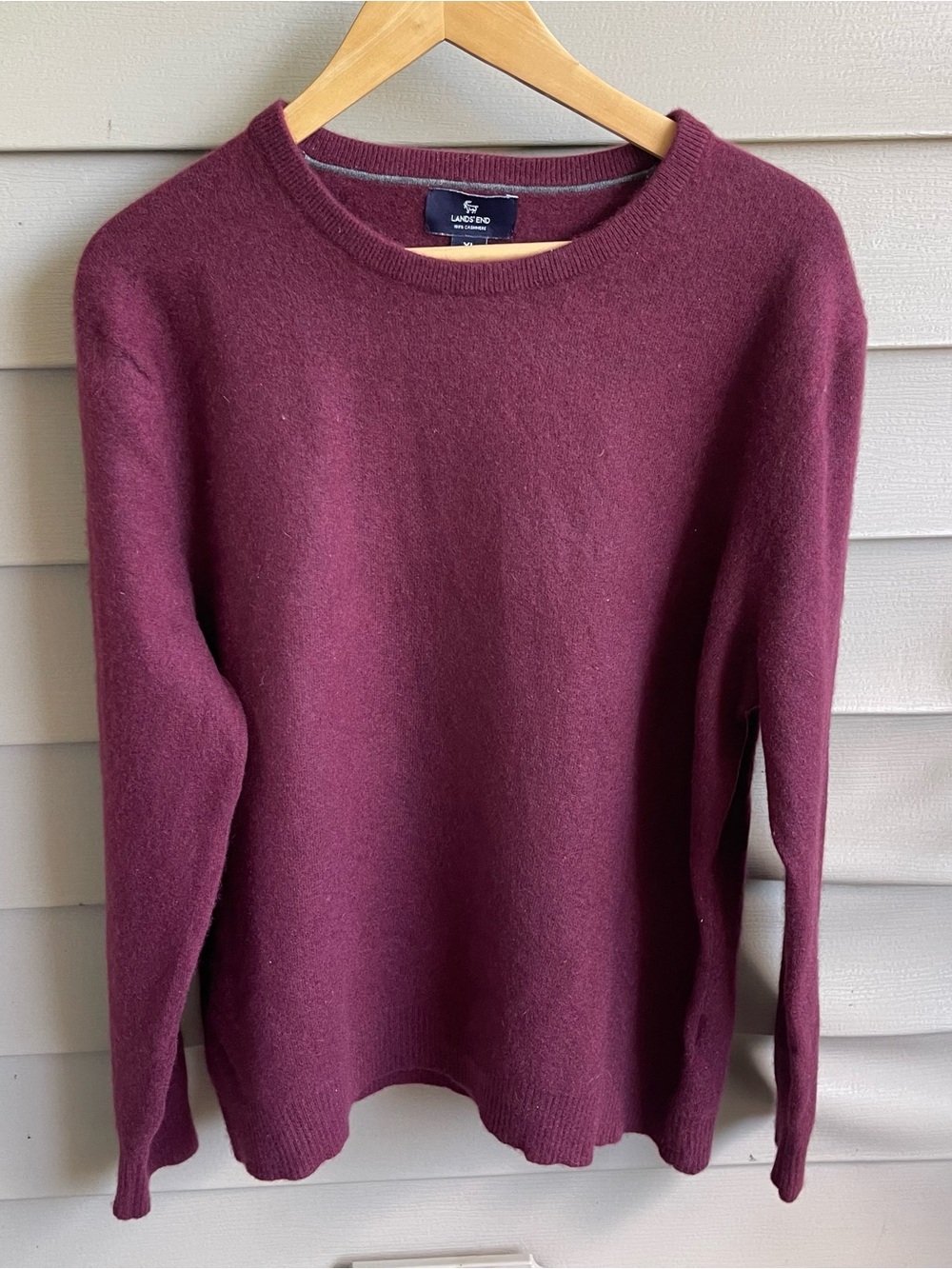 Lands End Soft Cashmere Sweater Crewneck Men Size XL Preppy Classic Quite Luxury